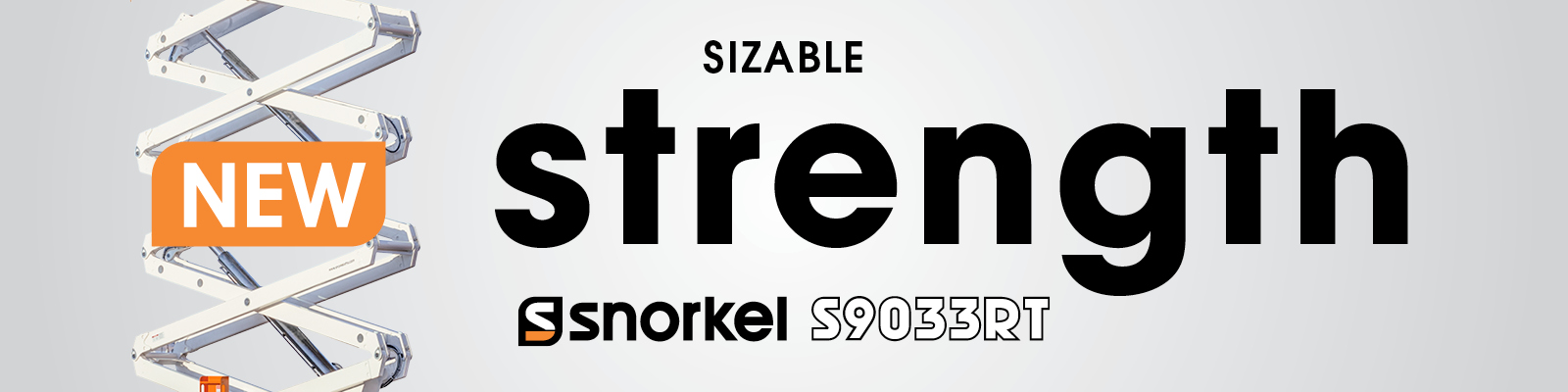 Sizable Strength Snorkel S9033RT rough terrain scissor lift