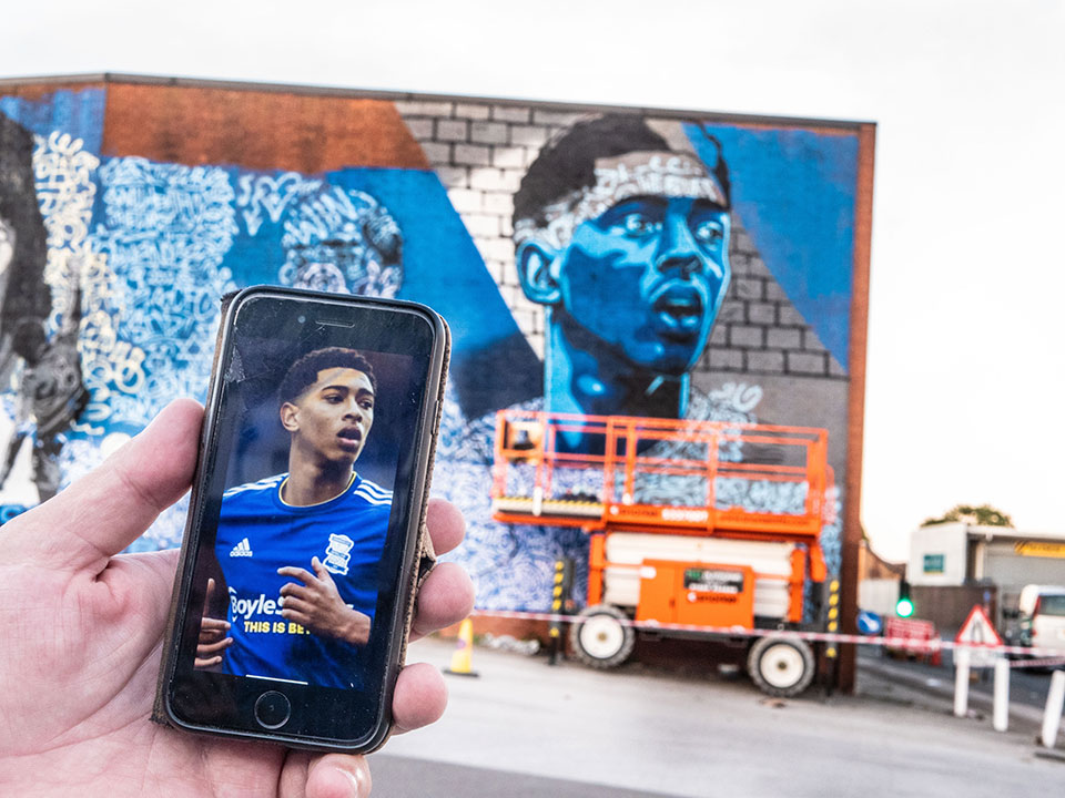 Footballer Jude Bellingham featured i the mural. Photo courtesy of Edwin Ladd - Mr Ladd Media