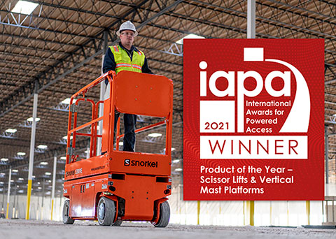 IAPA International AWards for Powered Access 2021 Winner - Product of the Year - Scissor Lifts & Vertical Mast Platforms